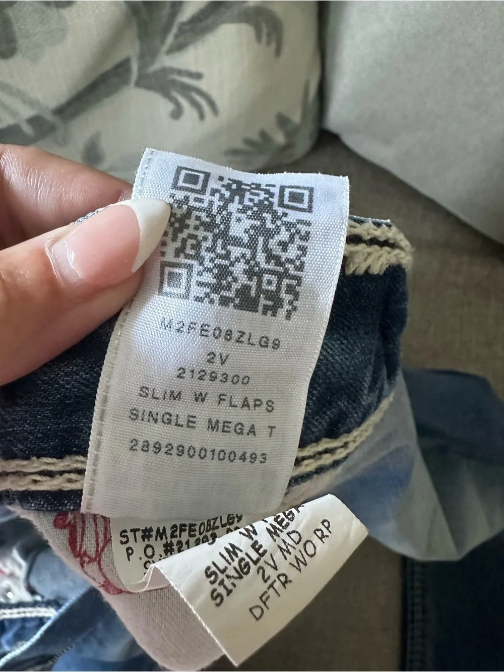 True Religion Slim Straight Blue Washed Jeans 36x30
